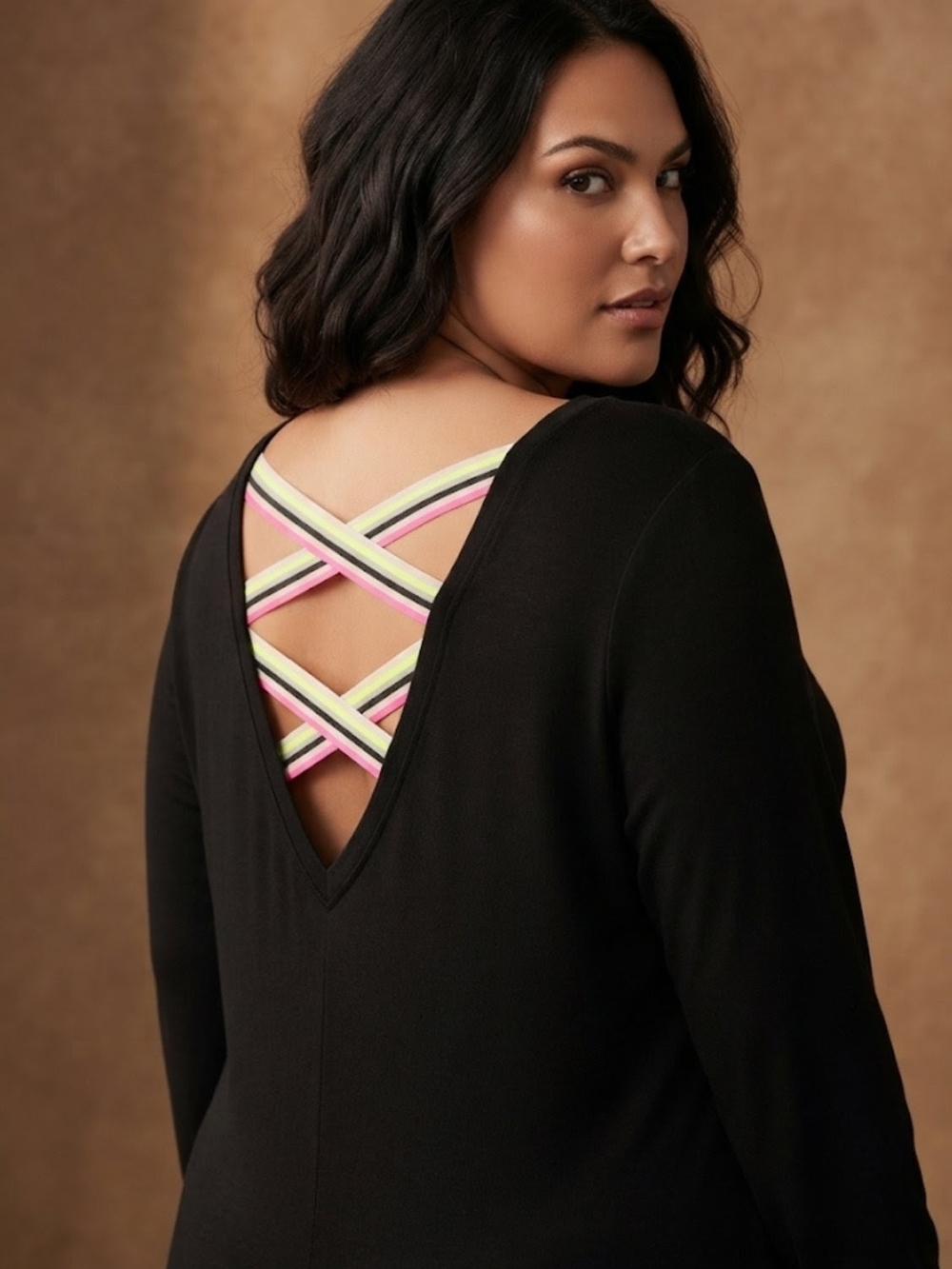 Torrid Black Active Top with White Logo